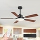 preview thumbnail 47 of 193, 42/48/52/56/60/65-IN LED Ceiling Fan with Light Kit and Remote(5/6/7/8-Blade) 52" - Black & Walnut