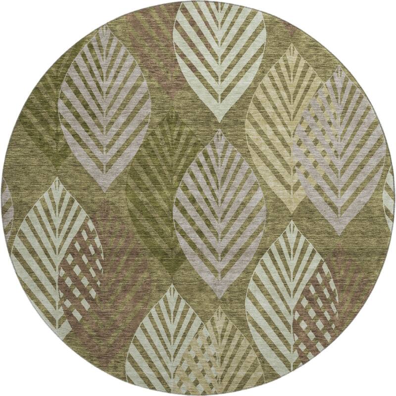 Premium Washable Super Soft Farmhouse Leaves Mayfield Rug