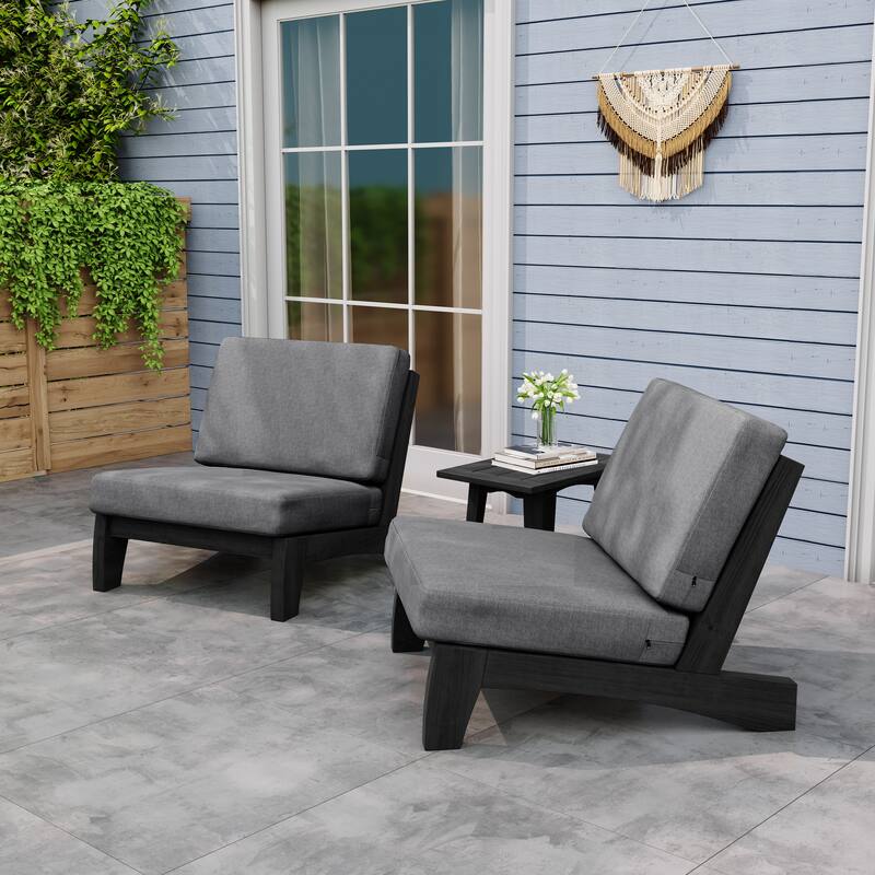 Outdoor Sectional Furniture Teak Conversation Set with Side Table