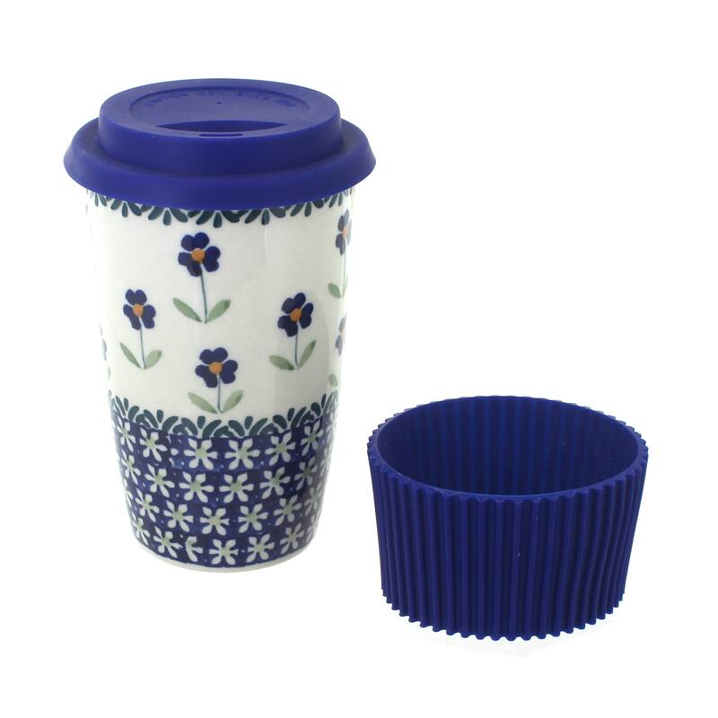 Blue Rose Polish Pottery K115 Manufaktura Travel Mug