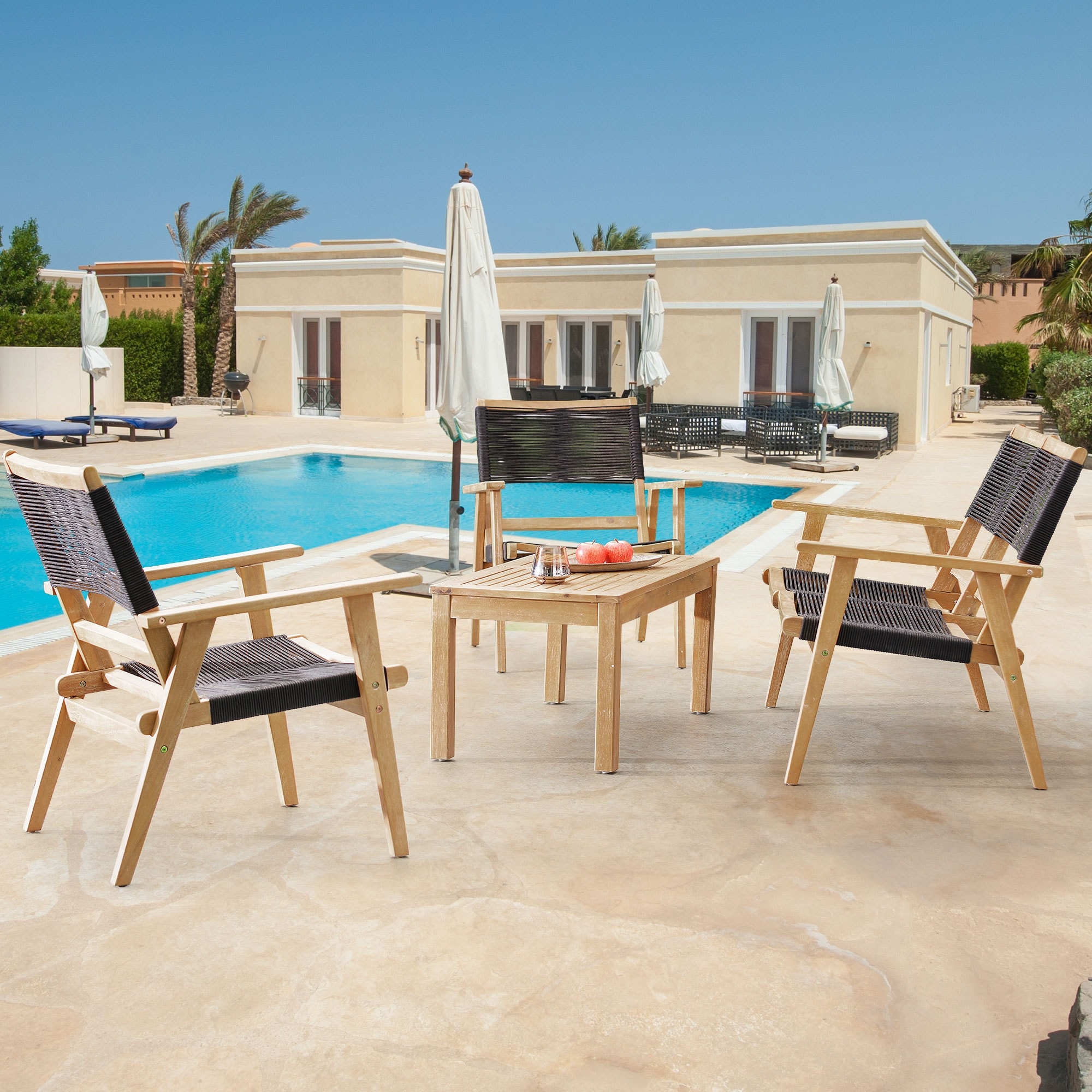 Outdoor Chair Set, Outdoor Furniture Set, Table*1, Single Chair*2