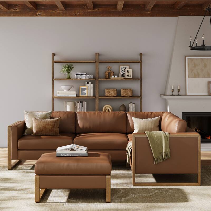 Madison Modern Upholstered Modular Sofa or Couch for Living Room with Solid Wood Legs