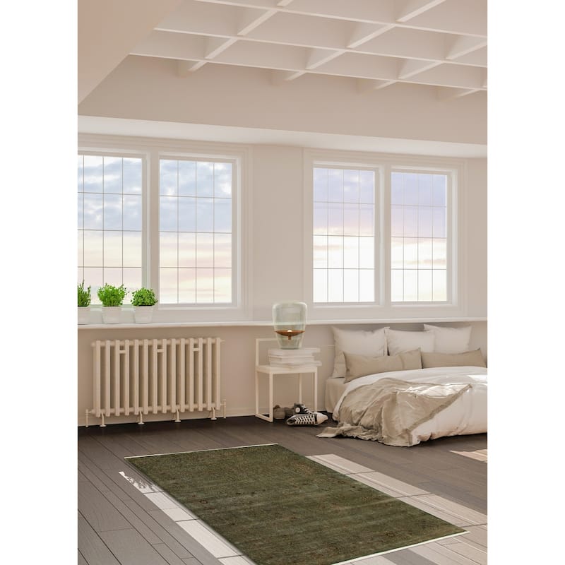 ECARPETGALLERY Hand-knotted Vibrance Dark Green Wool Rug - 5'11 x 8'7