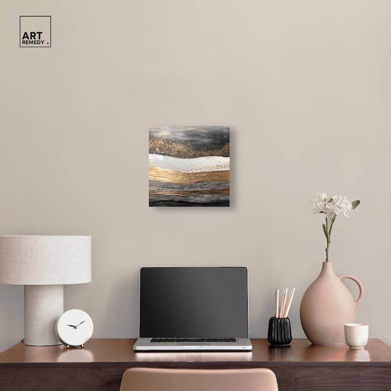 Moonlit Gold III Canvas by Art Remedy, Gallery Wrapped