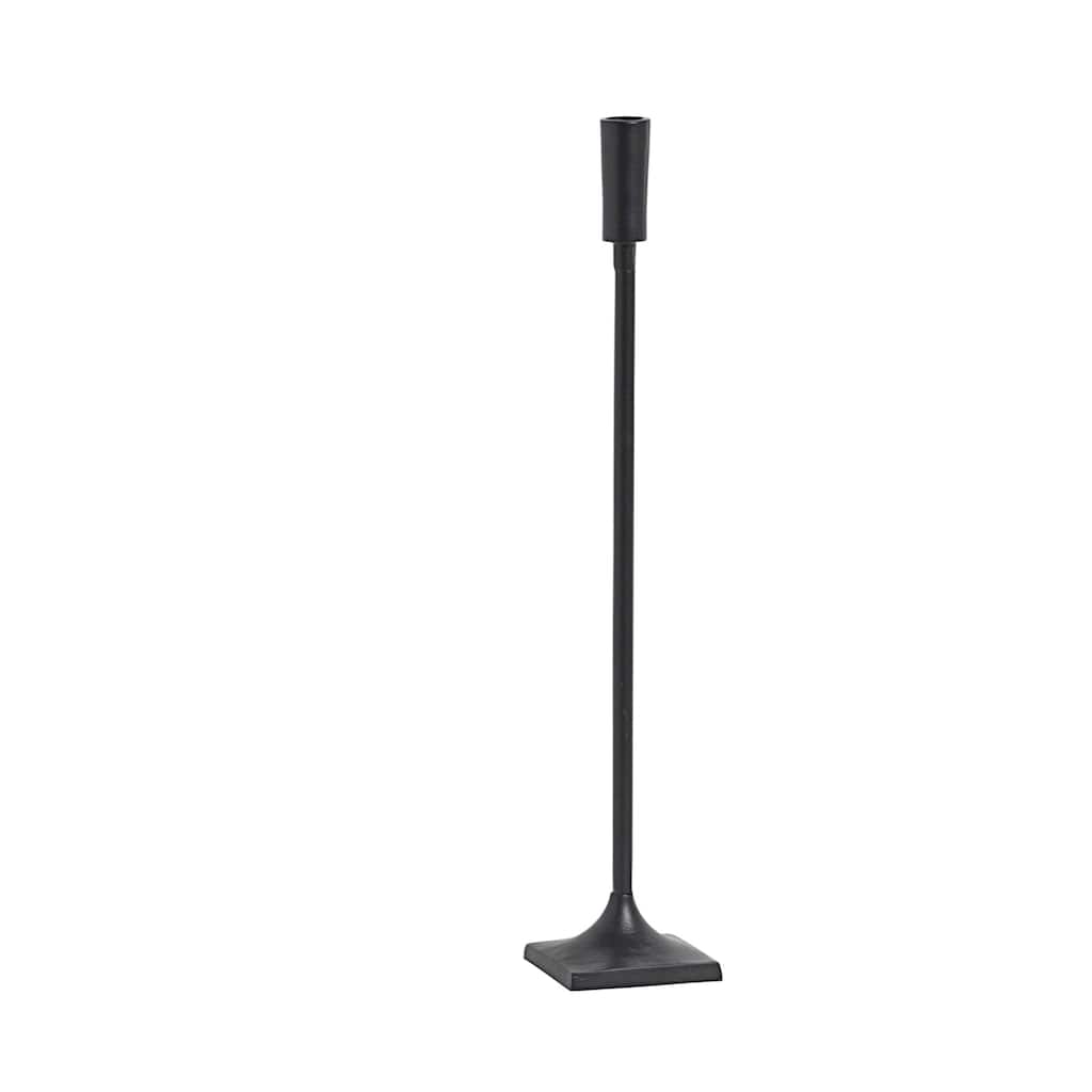 Tapered Flat Square Base Candle Holder - 16.5" - Black