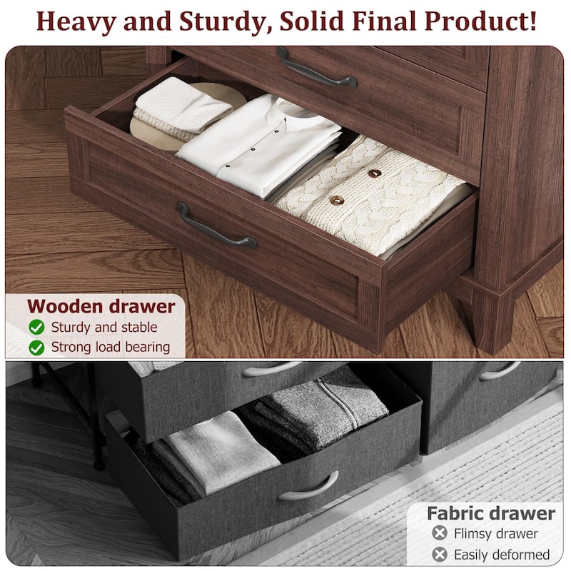 41.3" Tall Vertical Drawer Dresser, with Large Storage