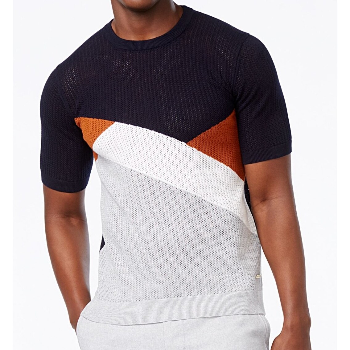 short sleeve crew neck sweater