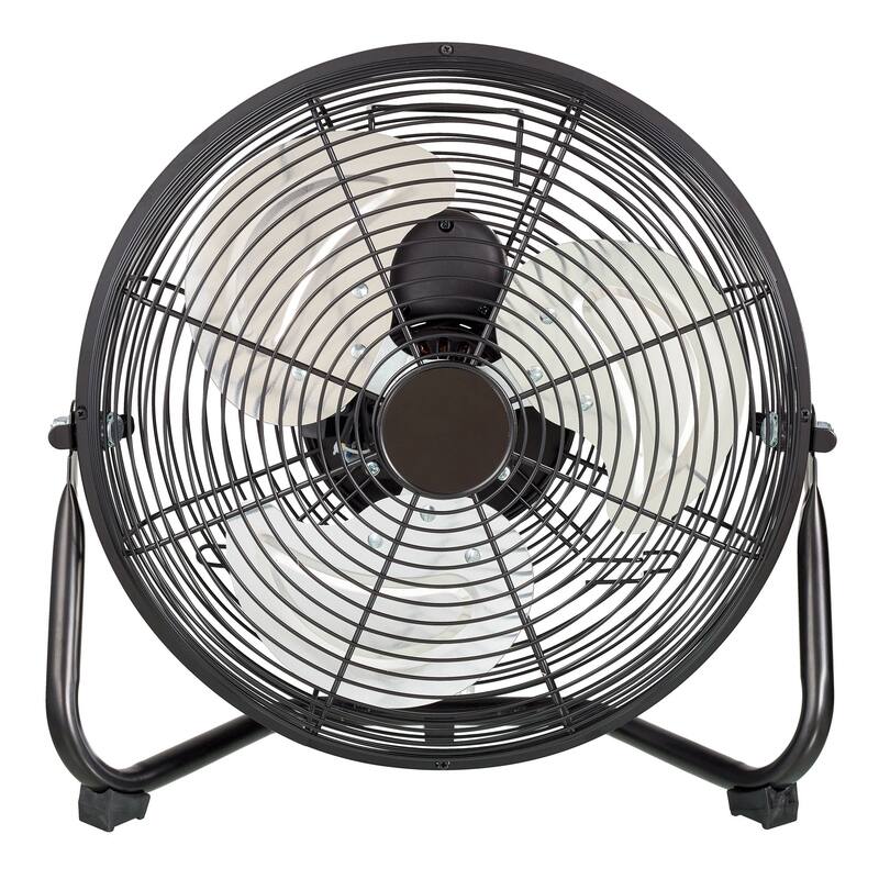 12 inch High Velocity 3-Speed Metal Floor Fan - Black