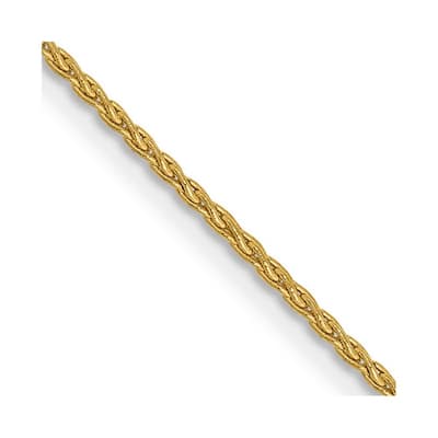 Curata 14k Yellow Gold Solid 1.2mm Round Diamond-Cut Wheat Chain Necklace Options 16 18 20 22 24