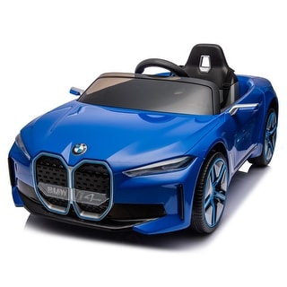 Licensed BMW I4 - 12V Kids Ride On Car with Remote Control, USB, MP3, Bluetooth, LED Lights, Safety Belt.