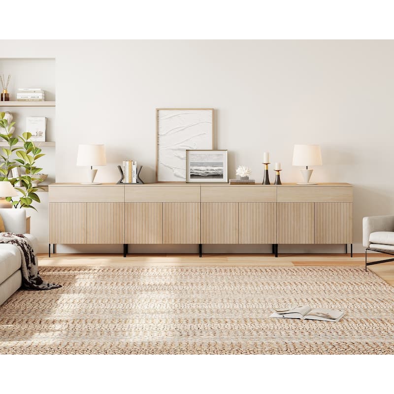Modern Wood 31.5" Dresser With Reeded Design, Minimalist Dresser Organizer Storage - Beige - 4-drawer