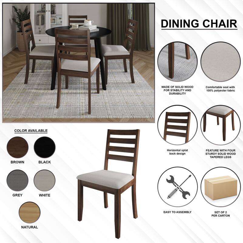 CraftPorch Timeless 4-Piece Chair and Round Table Wooden Dining Set