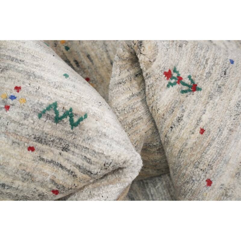 Hand Knotted Oriental Viscose Silk Carpet Tribal Animal Pictorial Multi-Colored Gabbeh Area Rug - 11' 11'' X 9' 0''