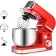 preview thumbnail 25 of 36, 3.2Qt Stand Mixer, 6-Speed Lightweight Kitchen Mixer with Whisk, Hook Red