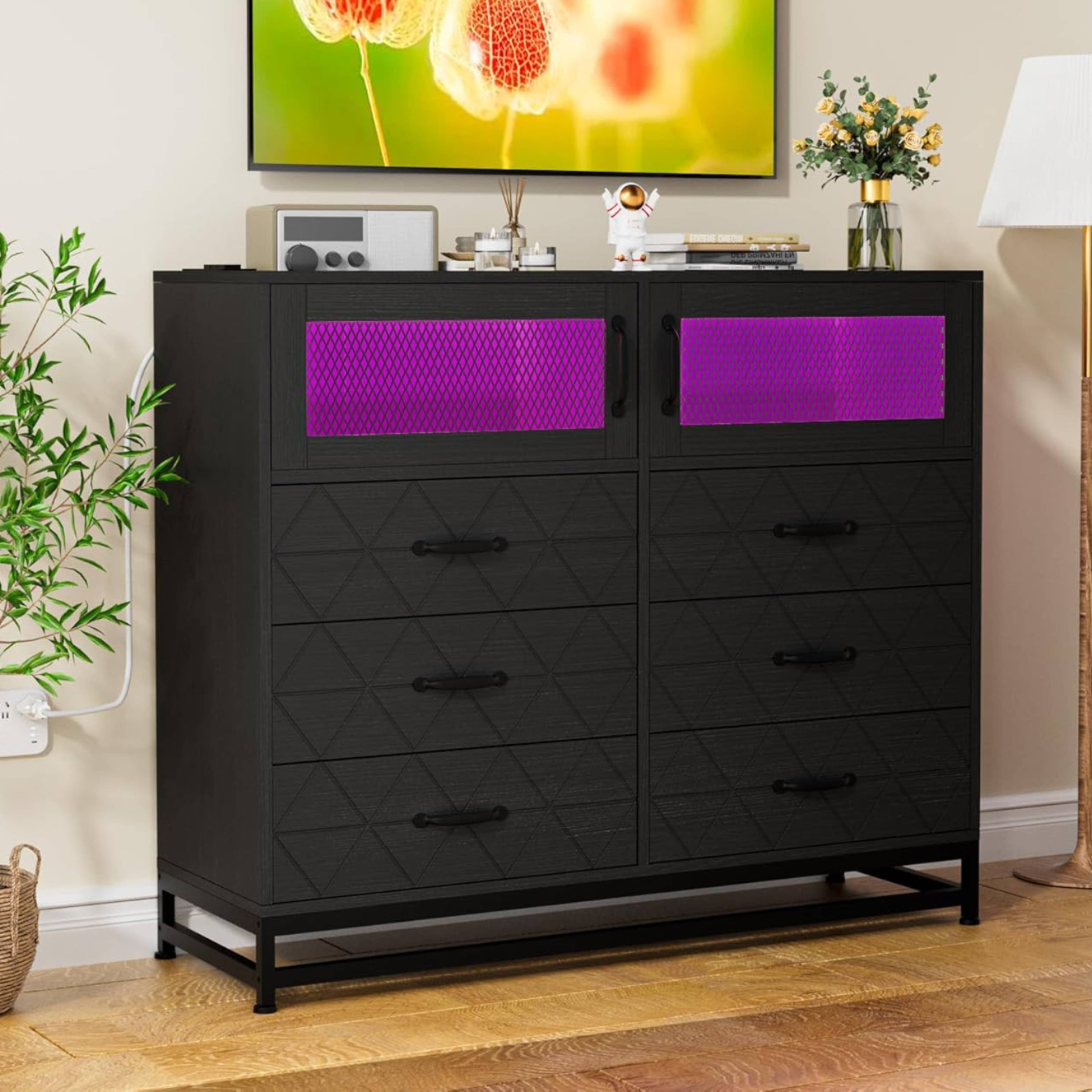 6 Drawer Dresser for Bedroom with LED Lights and Charging Station - On Sale - Bed Bath & Beyond - 41427638 6 Drawer Dresser for Bedroom with LED Lights and Charging Station - On Sale - Bed Bath & Beyond - 41427638
