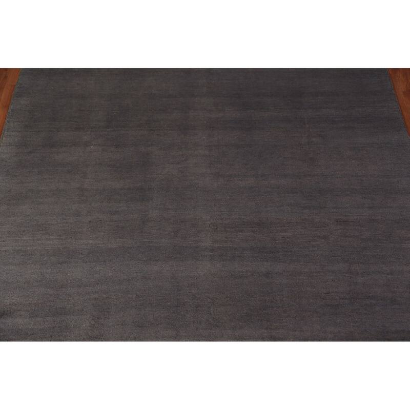 Gray Gabbeh Oriental Area Rug Hand-Knotted Wool Carpet - 6'11" x 9'5"