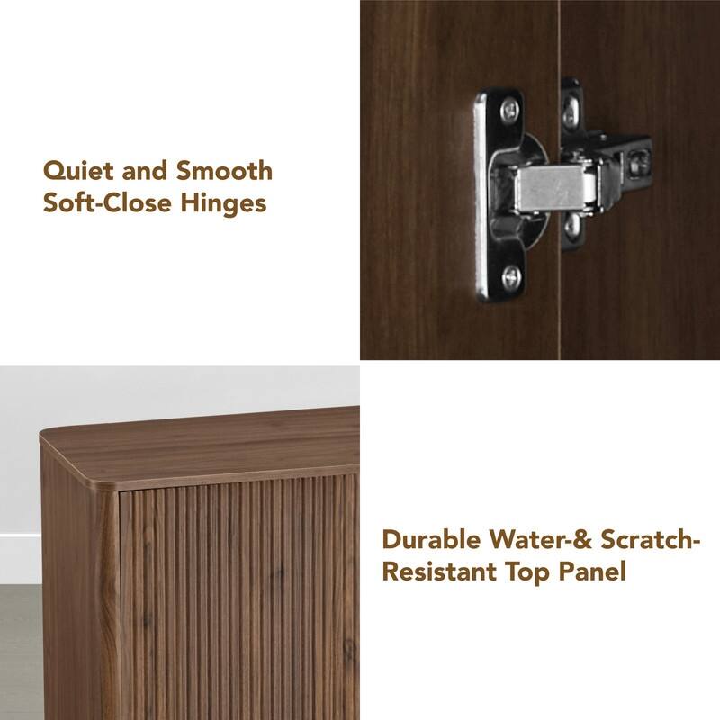 Spruce & Spring 62-Inch Sideboard Cabinet Modern Buffet Cabinet with Storage