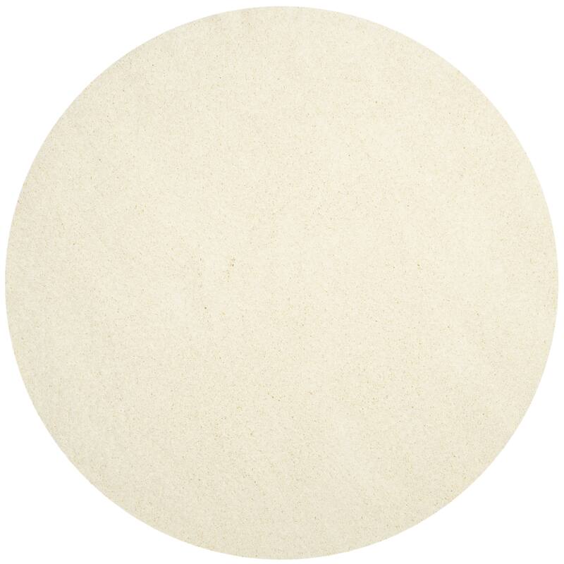 SAFAVIEH Laguna Shag Verdiana Solid Color 2-inch Thick Rug. - 6'7" Round - Ivory - Round