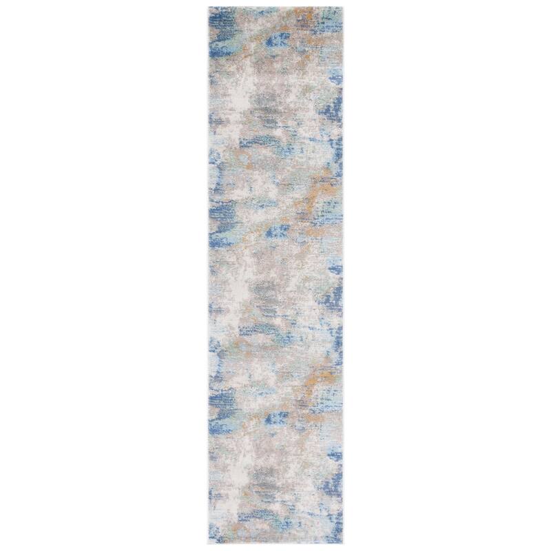 SAFAVIEH Skyler Egzona Modern & Contemporary Rug - 2'2" x 9' Runner - Beige/Blue Green