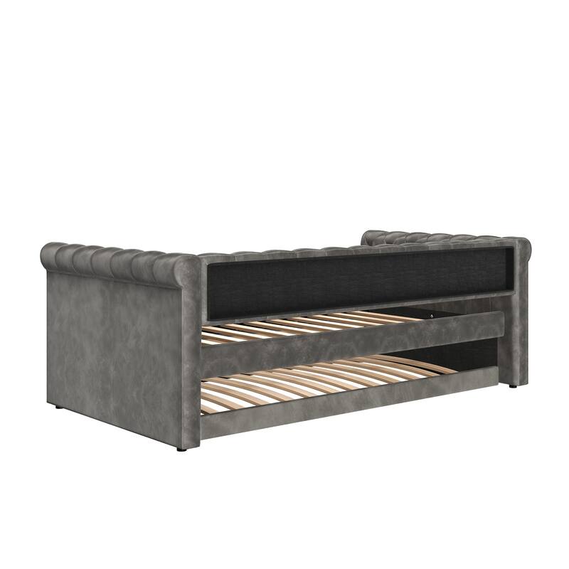 Christopher Knight Home - Augusta Velvet Upholstered Tufted Daybed with Trundle Design