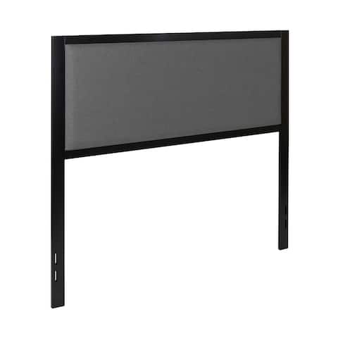 Offex Melbourne Metal Upholstered Panel Headboard Full Size Dark Gray