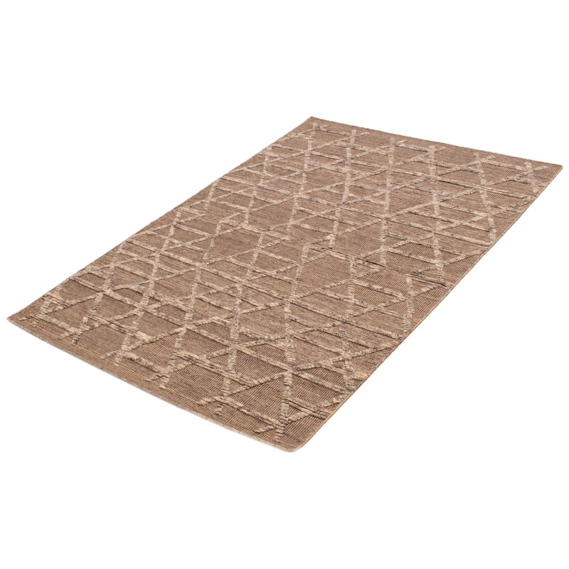 ECARPETGALLERY Hand-knotted Tangier Taupe Wool Rug - 5'4 x 7'9