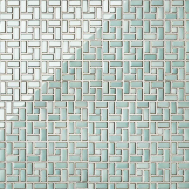Merola Tile Hudson Spiral Mint Green 12-5/8" x 12-5/8" Porcelain Floor and Wall Tile