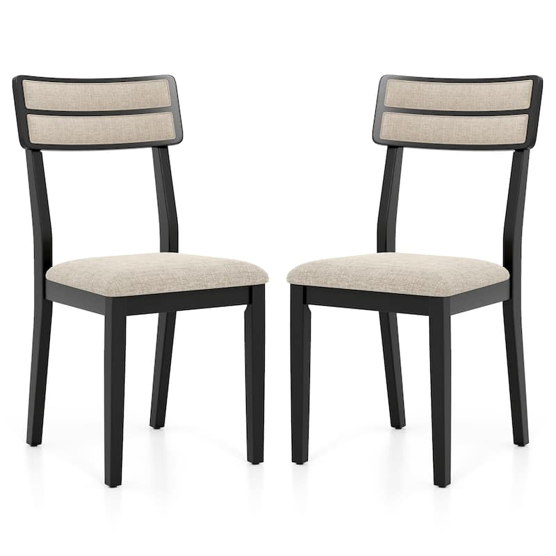 Gymax Modern Dining Chairs Set of 4 w/Tilt Backrest Rubber Wood Legs