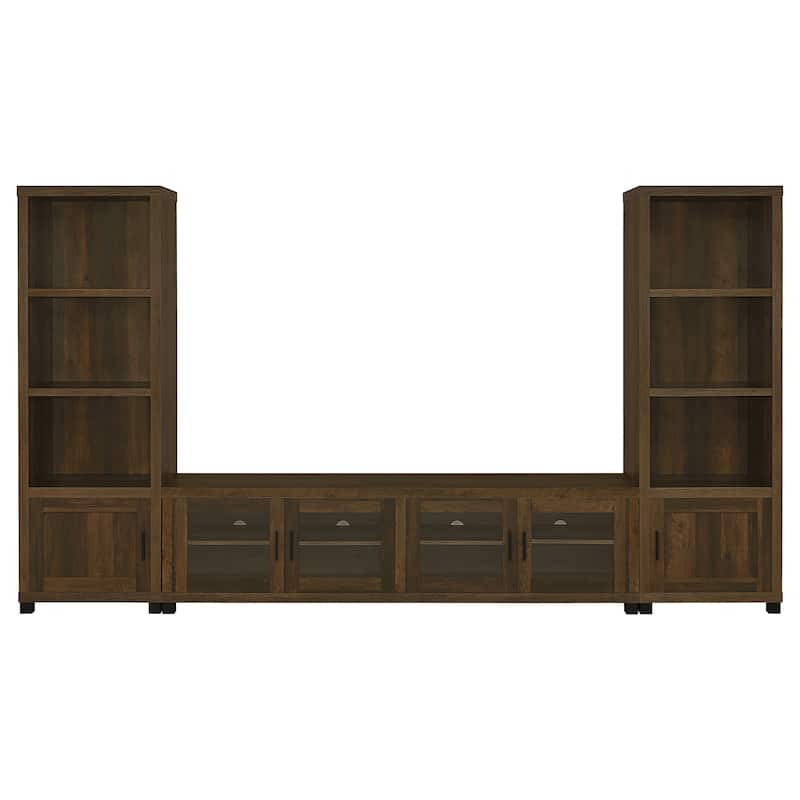 Sachin 3-piece 79-inch TV Entertainment Center - Dark Pine