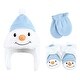 preview thumbnail 1 of 0, Hudson Baby Infant Boy Trapper Hat, Mitten and Bootie Set, Snowman 0-6 Months - Snowman