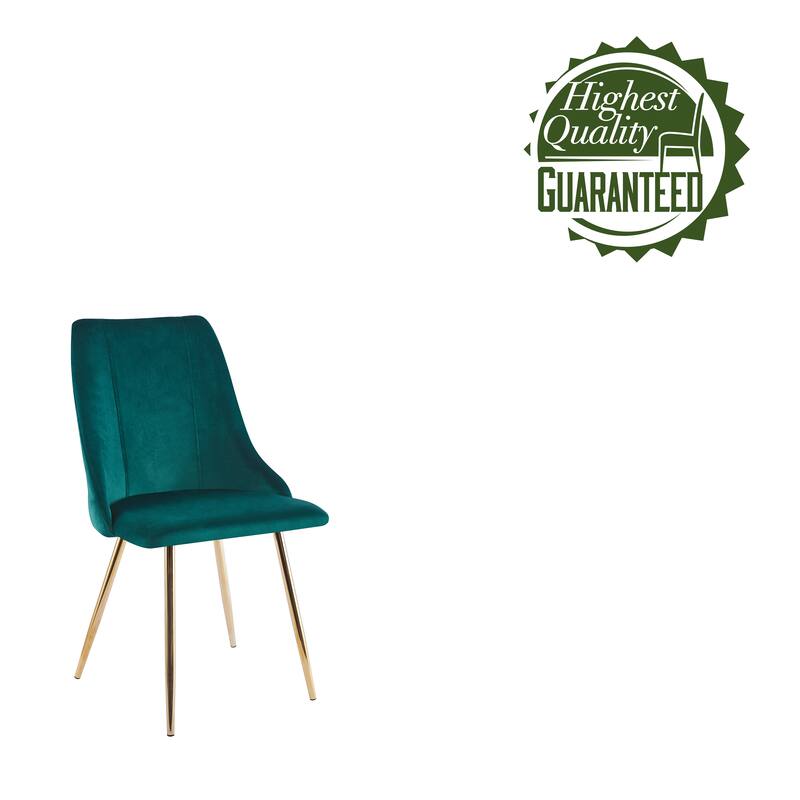 Porthos Home Pella Dining Chairs Set of 2, Velvet, Gold Chrome Legs