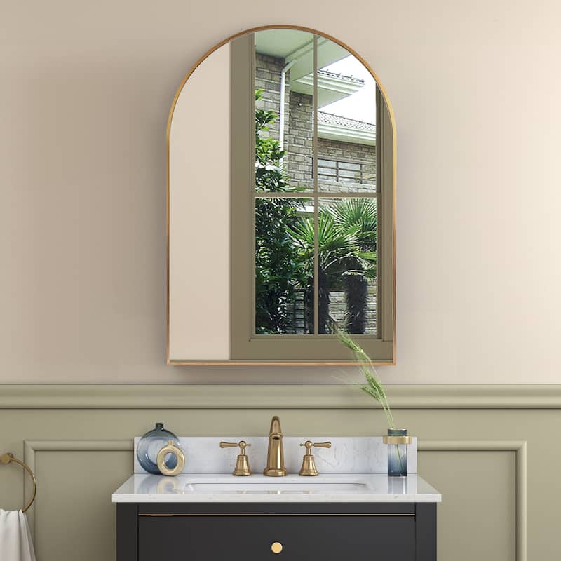 Arched Aluminum Alloy Framed Wall Mirror Decorative Wall Mirror