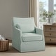 preview thumbnail 66 of 73, Martha Stewart Bedford London Upholstered Skirted Swivel Armchair with Lumbar Pillow