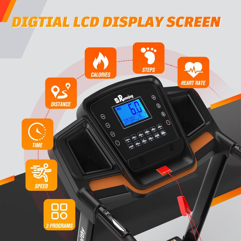 Foldable Treadmill with Incline, Folding Treadmill for Home Electric Treadmill Workout Running Machine, Handrail Controls Speed