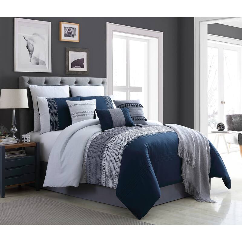 Riverbrook Home Holland Blue 10 Piece Bed in a Bag - Blue - King - 10 Pieces or More