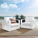 preview thumbnail 22 of 39, Tahoe Outdoor Patio Powder-Coated Aluminum 2-Piece Armchair Set White White