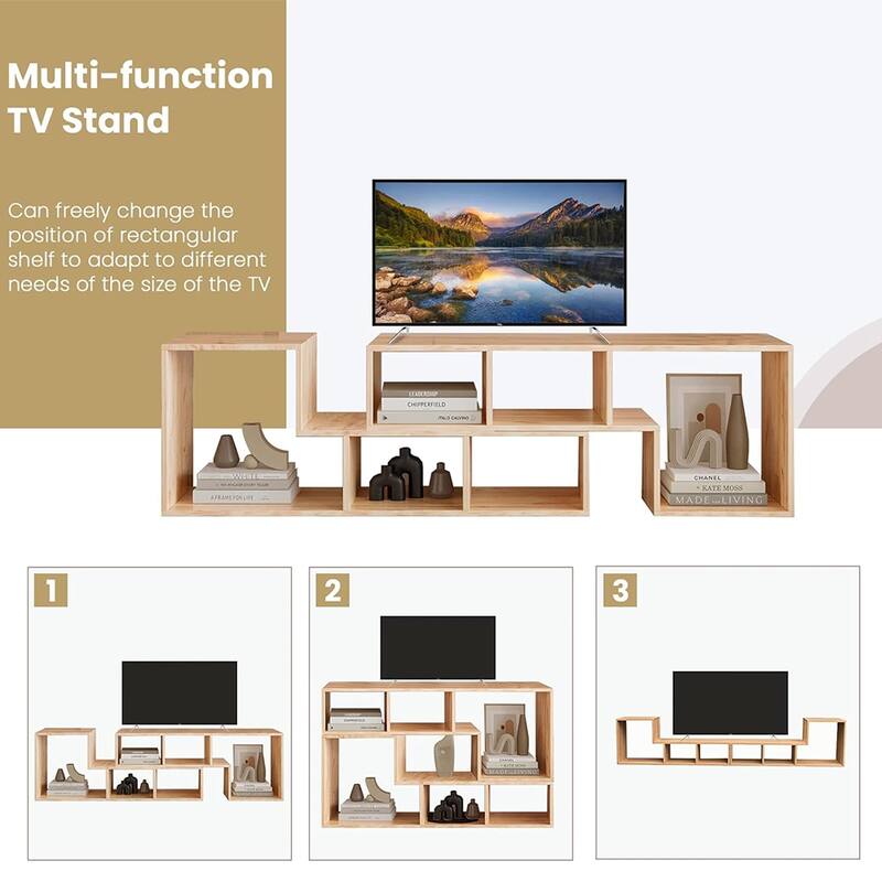 Mieres Modern Entertainment Center with Open Storage Shelves, TV Console Stand - n/a