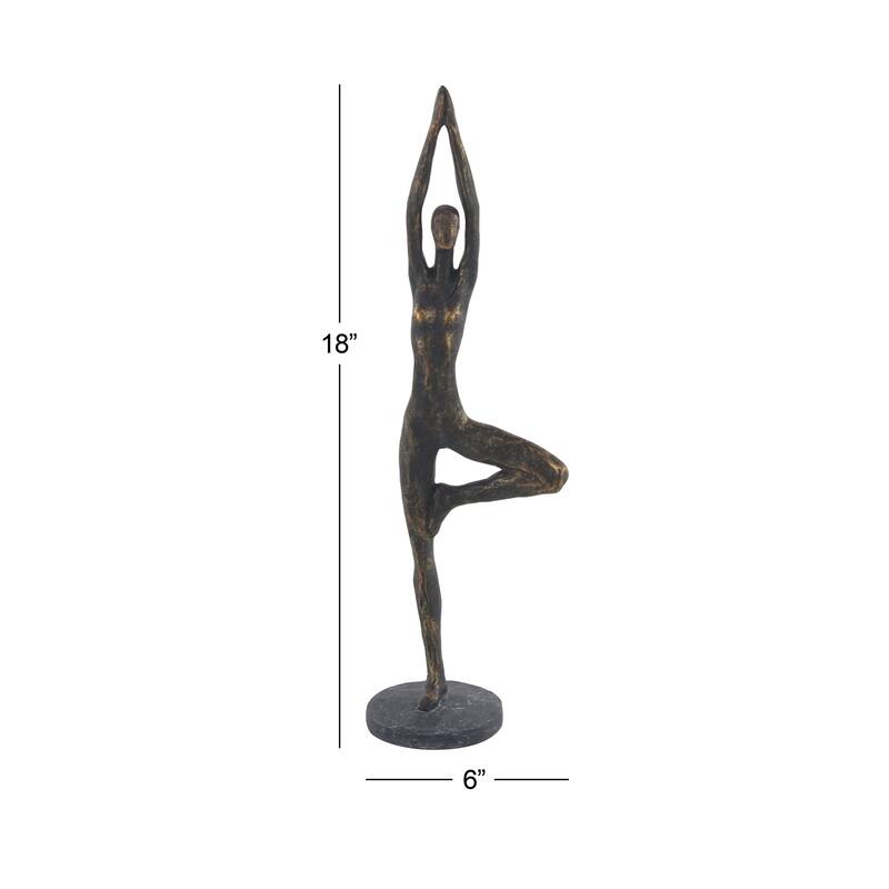 Polystone Yoga Decorative Sculpture - Brass - Roche River Decor