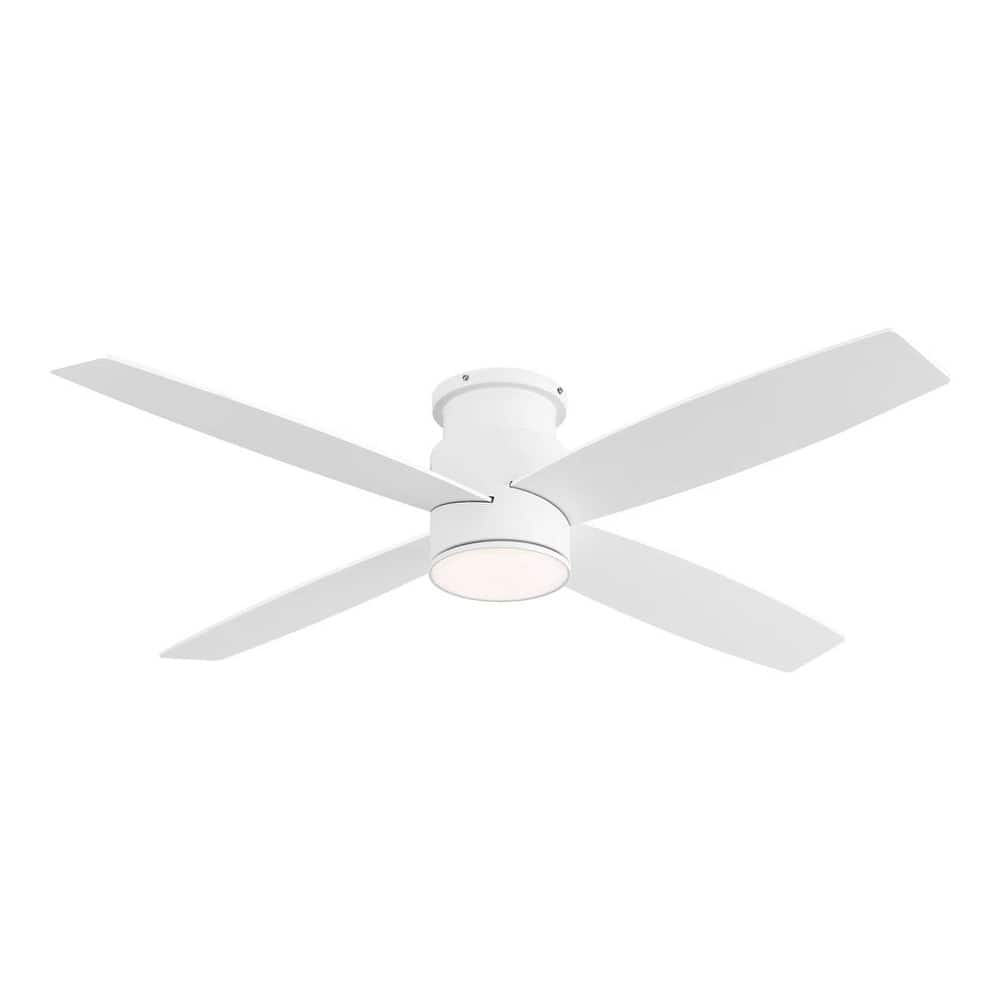 MLiAN Flush Mount DC Ceiling Fan with Lights and Remote, 4 Reversible Blades