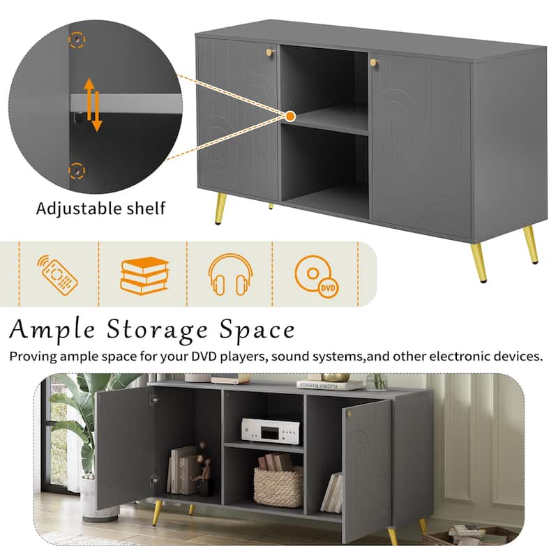 Modern TV Stand for TVs up to 55 Inches - 53.1" D x 16.5" W x 29.5" H