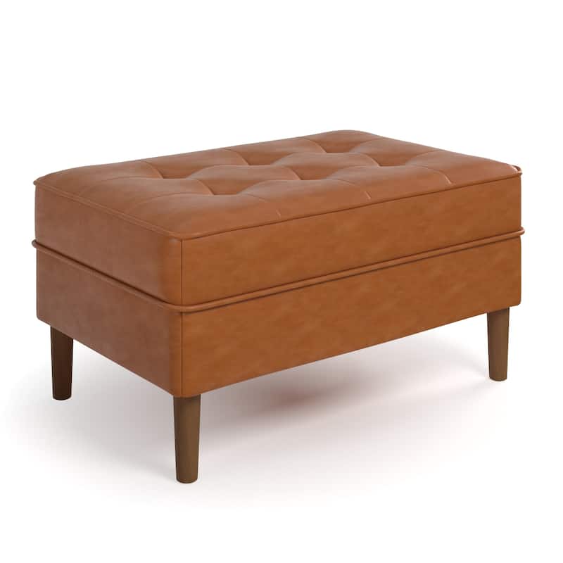 Zander Genuine Leather Rectangular Ottoman
