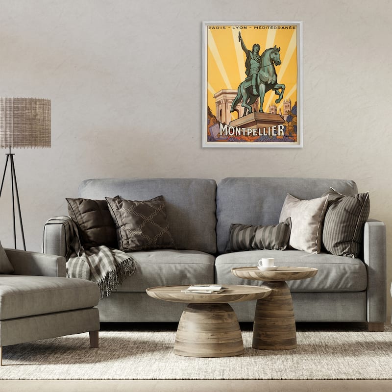 Stupell Montpellier Vintage Advertisement Framed Giclee Art Design By Marcus Jules