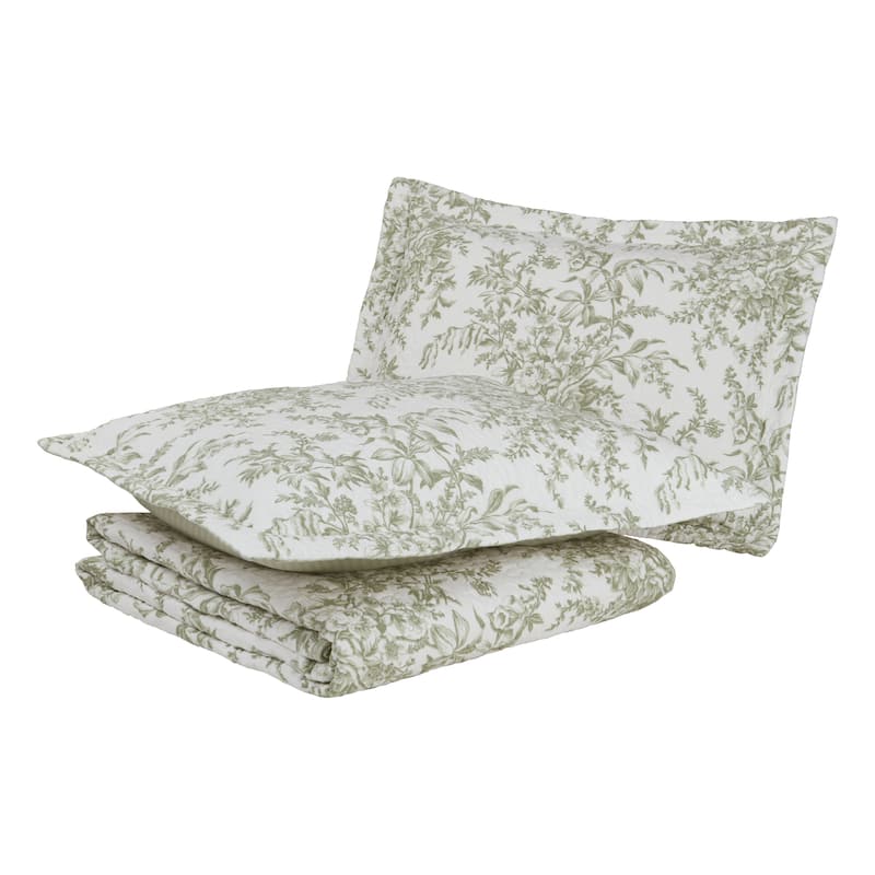 Laura Ashley Bedford Cotton Reversible Quilt Set