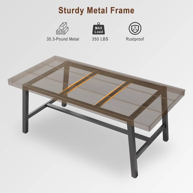 Extra Long Dining Table and Office Desk, Industrial Modern Study Table