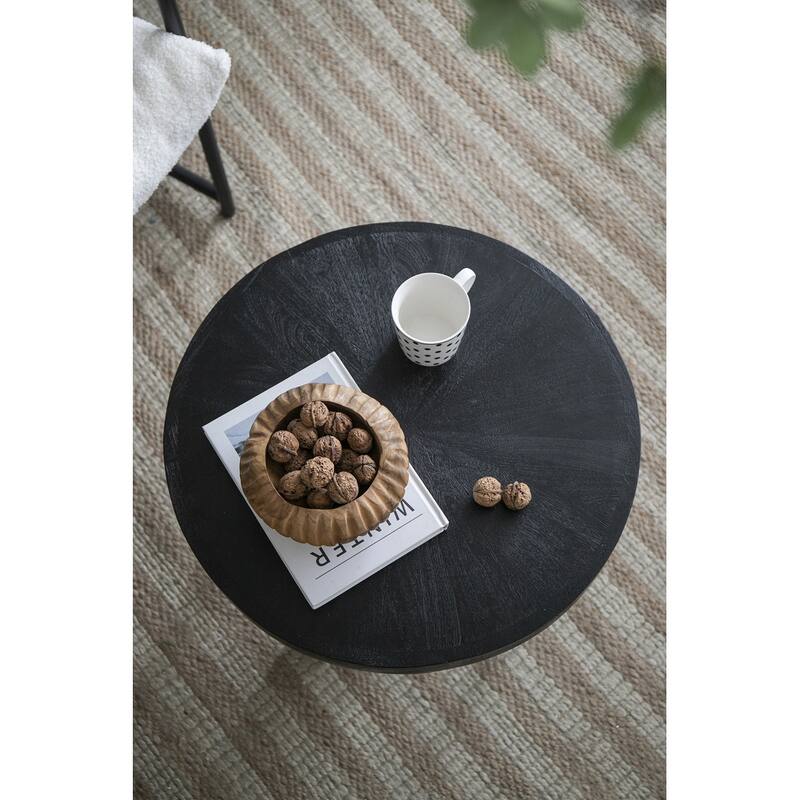 23.5" Mini Round Coffee Table, Minimal Design