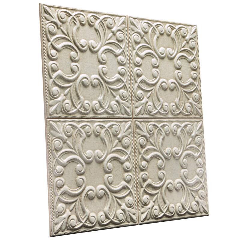 Merola Tile Victorian Tin Zinc 17-3/8" x 17-3/8" Porcelain Wall Tile