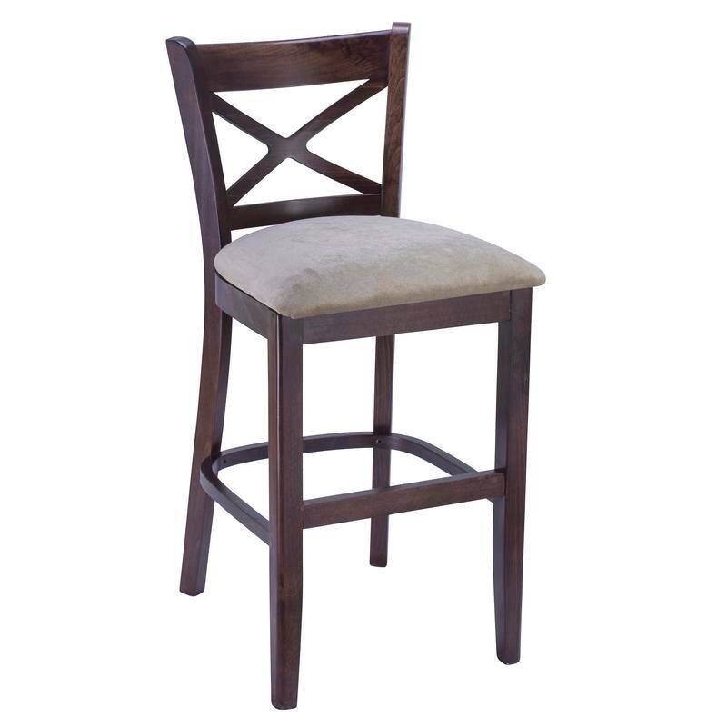 X-back Upholstered Seat Counter Stool