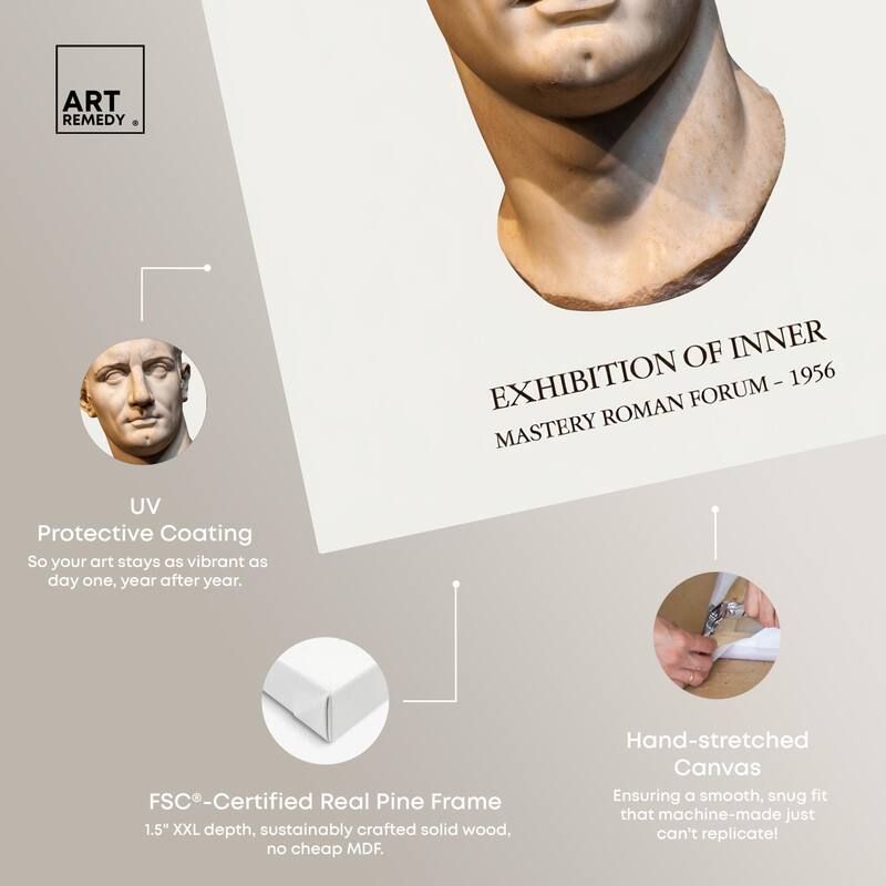 Bust of Seneca Canvas by Art Remedy, Gallery Wrapped