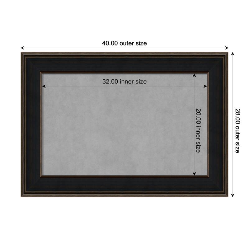 Amanti Art Mezzanine Espresso Framed Magnetic Board - Board Size 32x20