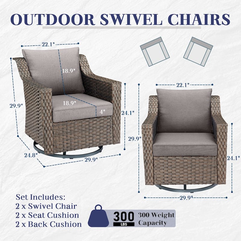 Gymojoy Outdoor Furniture Patio Swivel Rocking Chair Sets